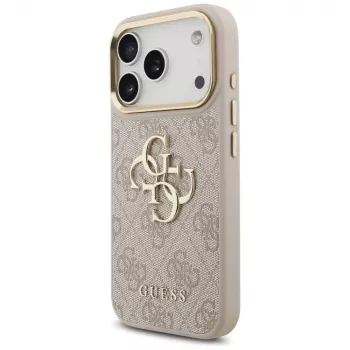 Guess 4G Big Classic Logo Big Strap Metal Buttons-hoesje voor Apple iPhone 17 Pro, roze