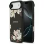 Guess Grained Flowers Classic Logo MagSafe-hoesje voor Apple iPhone Air, zwart