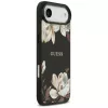 Guess Grained Flowers Classic Logo MagSafe-hoesje voor Apple iPhone Air, zwart