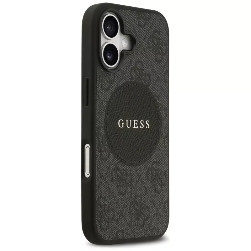 Guess 4G Circle Classic Logo MagSafe-hoesje voor iPhone 17, zwart
