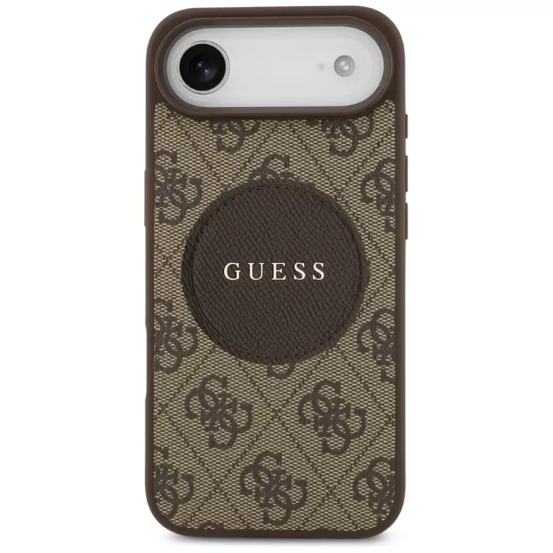 Guess 4G Circle Classic Logo MagSafe-hoesje voor iPhone Air, bruin