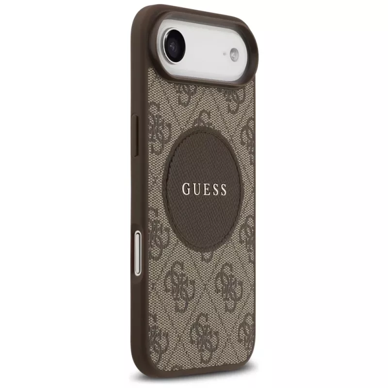 Guess 4G Circle Classic Logo MagSafe-hoesje voor iPhone Air, bruin
