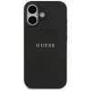 Guess Grained Ring MagSafe-hoesje voor iPhone 17, zwart
