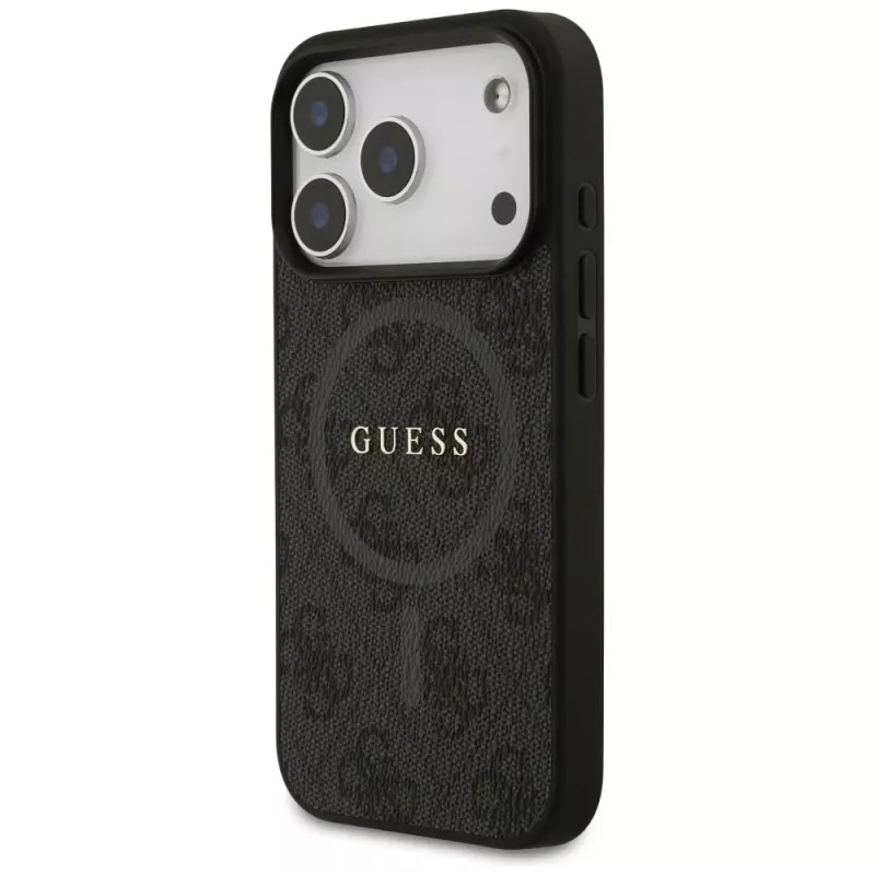 Guess 4G Ring Classic Logo MagSafe Case voor iPhone 17 Pro (zwart)