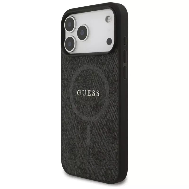 Guess 4G Ring Classic Logo MagSafe Case voor iPhone 17 Pro Max (zwart)