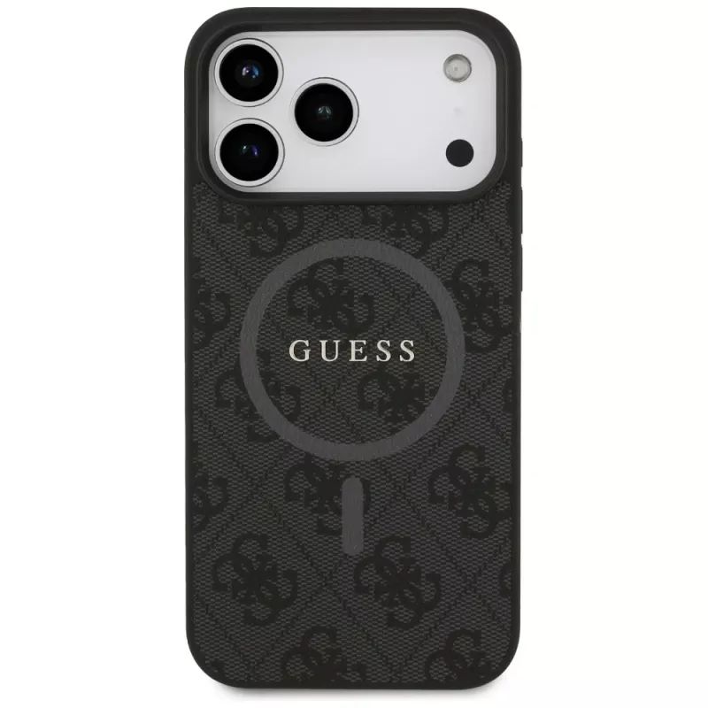 Guess 4G Ring Classic Logo MagSafe Case voor iPhone 17 Pro Max (zwart)
