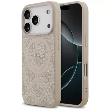 Guess 4G Ring Classic Logo MagSafe Case voor iPhone 17 Pro, roze