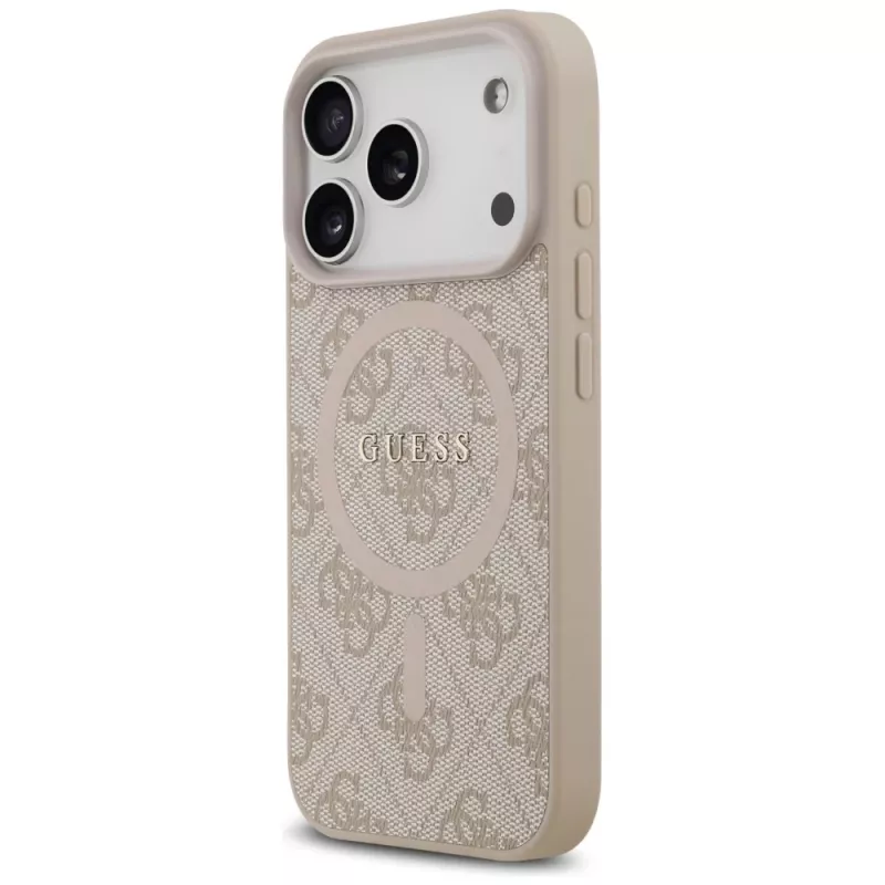 Guess 4G Ring Classic Logo MagSafe Case voor iPhone 17 Pro, roze