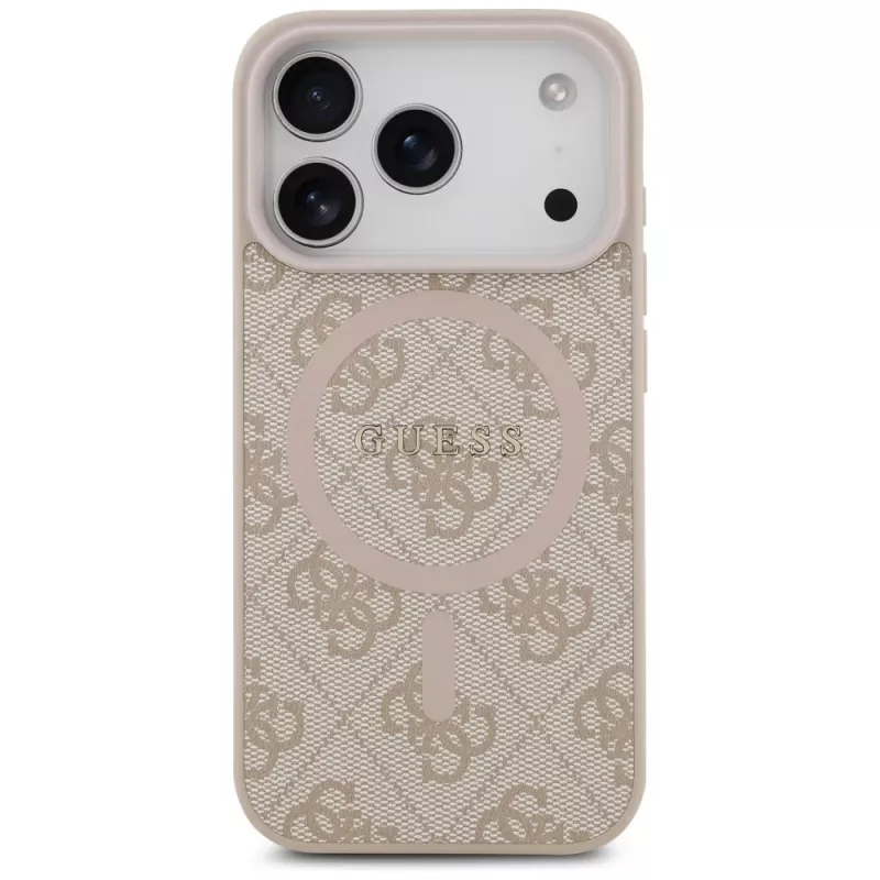 Guess 4G Ring Classic Logo MagSafe Case voor iPhone 17 Pro, roze