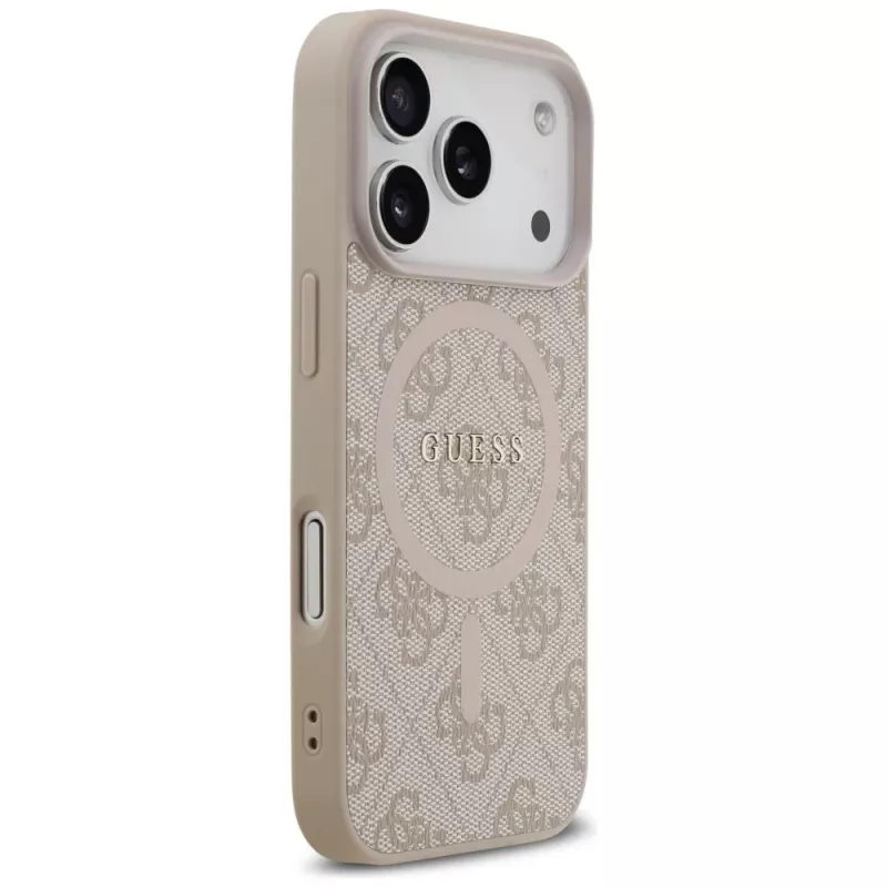 Guess 4G Ring Classic Logo MagSafe Case voor iPhone 17 Pro, roze