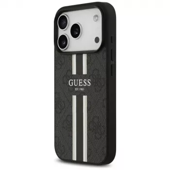 Guess 4G Printed Stripes MagSafe Case voor iPhone 17 Pro (zwart)