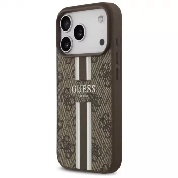 Guess 4G Printed Stripes MagSafe Case voor Apple iPhone 17 Pro - bruin