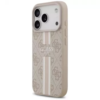 Guess 4G Printed Stripes MagSafe Case voor iPhone 17 Pro (roze)