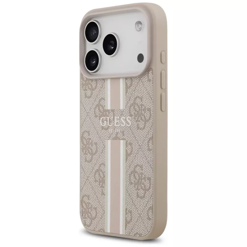 Guess 4G Printed Stripes MagSafe Case voor iPhone 17 Pro (roze)