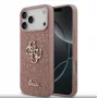 Guess Fixed Glitter Big 4G Case voor iPhone 17 Pro Max (roze)