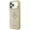 Guess Fixed Glitter Big 4G Case voor iPhone 17 Pro Max (goud)