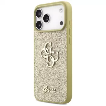 Guess Fixed Glitter Big 4G Case voor iPhone 17 Pro Max (goud)