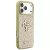 Guess Fixed Glitter Big 4G Case voor iPhone 17 Pro Max (goud)