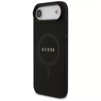 Guess Saffiano Classic Logo MagSafe Case voor iPhone Air, zwart