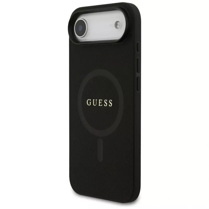 Guess Saffiano Classic Logo MagSafe Case voor iPhone Air, zwart