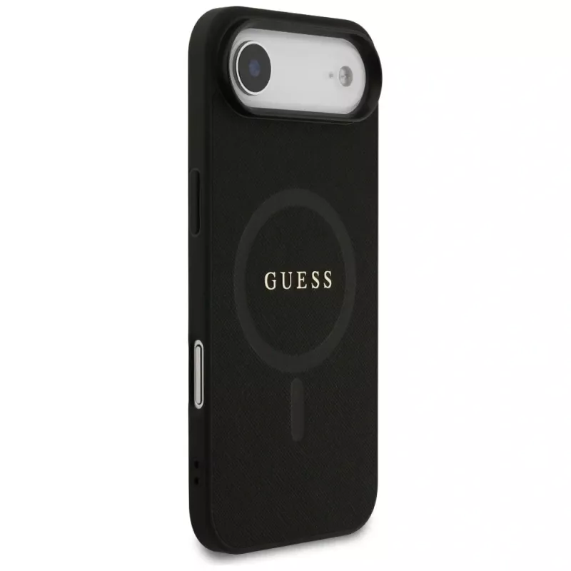Guess Saffiano Classic Logo MagSafe Case voor iPhone Air, zwart