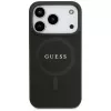 Guess Saffiano Classic Logo MagSafe Case voor iPhone 17 Pro, zwart