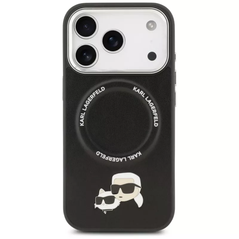 KARL LAGERFELD Karl & Choupette Pins MagSafe Case voor Apple iPhone 17 Pro - zwart