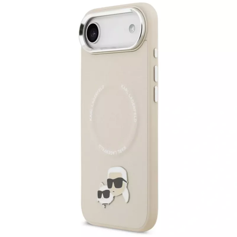 KARL LAGERFELD Karl & Choupette Pins MagSafe-hoesje voor Apple iPhone Air - beige