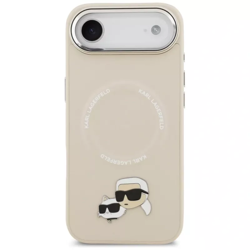KARL LAGERFELD Karl & Choupette Pins MagSafe-hoesje voor Apple iPhone Air - beige