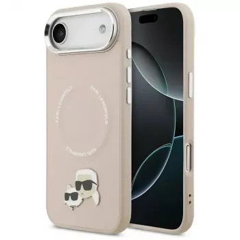 KARL LAGERFELD Karl & Choupette Pins MagSafe Case voor iPhone Air, roze