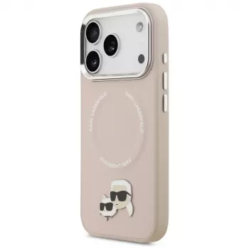 Karl Lagerfeld Karl & Choupette Pins MagSafe Case voor iPhone 17 Pro, roze