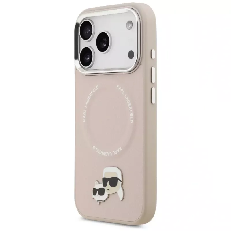 Karl Lagerfeld Karl & Choupette Pins MagSafe Case voor iPhone 17 Pro, roze