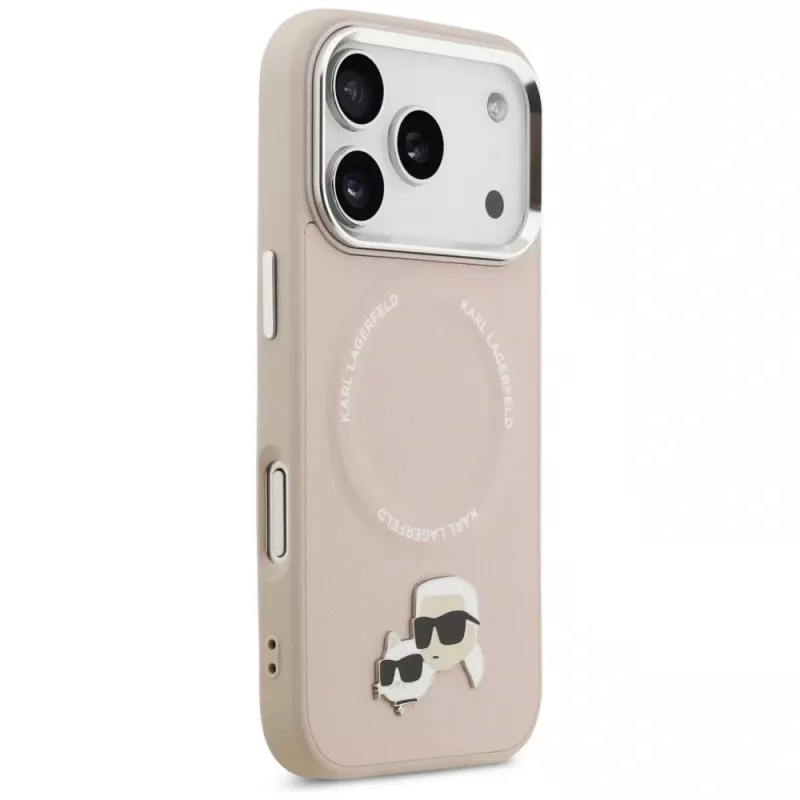 Karl Lagerfeld Karl & Choupette Pins MagSafe Case voor iPhone 17 Pro, roze