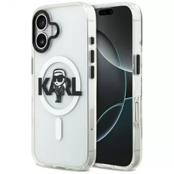 KARL LAGERFELD IML Karl Sketch Logo MagSafe Case voor Apple iPhone 17, transparant