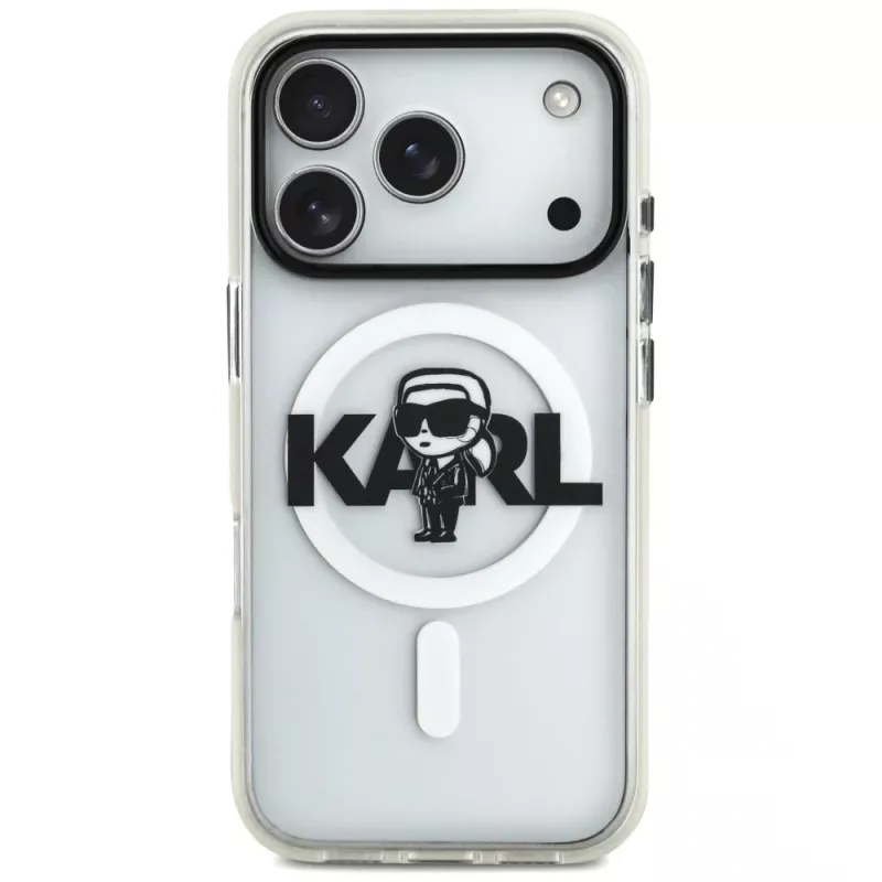 KARL LAGERFELD IML Karl Sketch Logo MagSafe Case voor iPhone 17 Pro, transparant