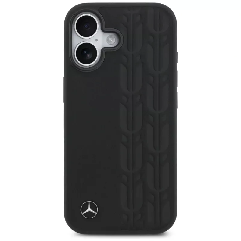 Mercedes Laurel Leaves lederen MagSafe-hoesje voor iPhone 17 zwart