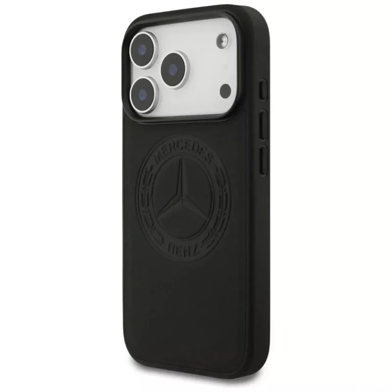 Mercedes Vintage Logo lederen MagSafe-hoesje voor iPhone 17 Pro zwart