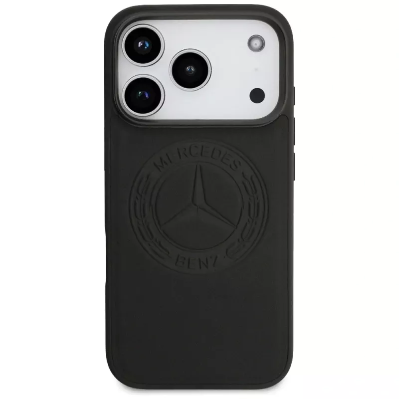 Mercedes Vintage Logo lederen MagSafe-hoesje voor iPhone 17 Pro zwart