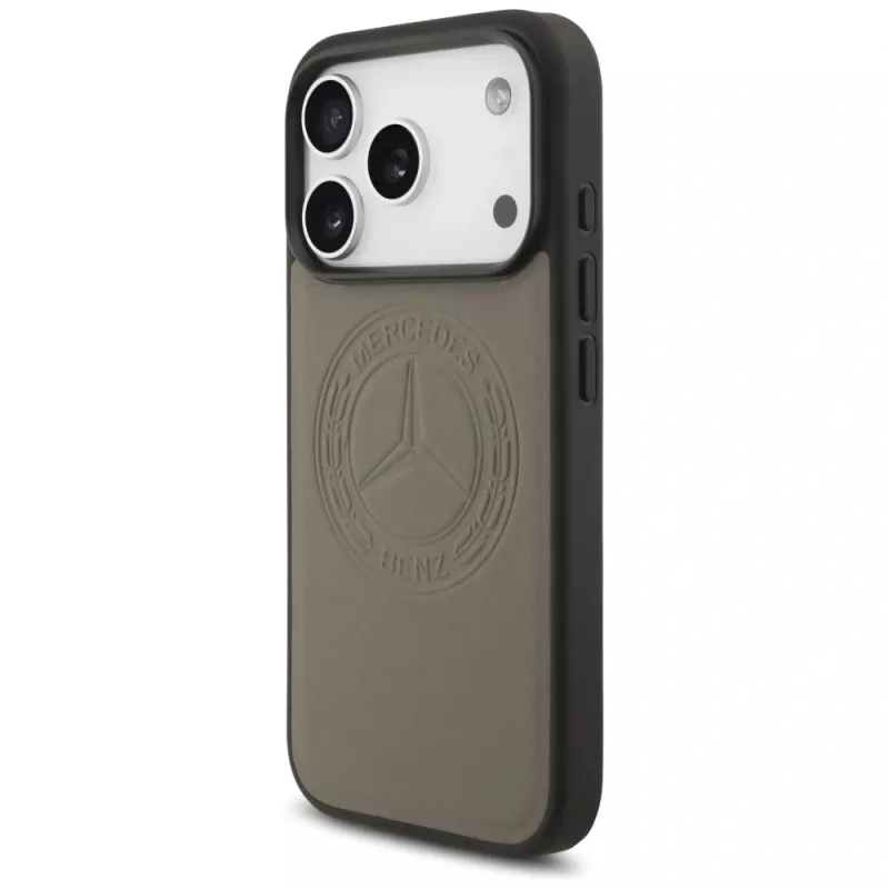 Mercedes Vintage Logo lederen MagSafe-hoesje voor iPhone 17 Pro taupe