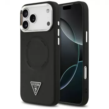Guess Triangle Logo MagSafe-hoesje voor Apple iPhone 17 Pro (zwart)