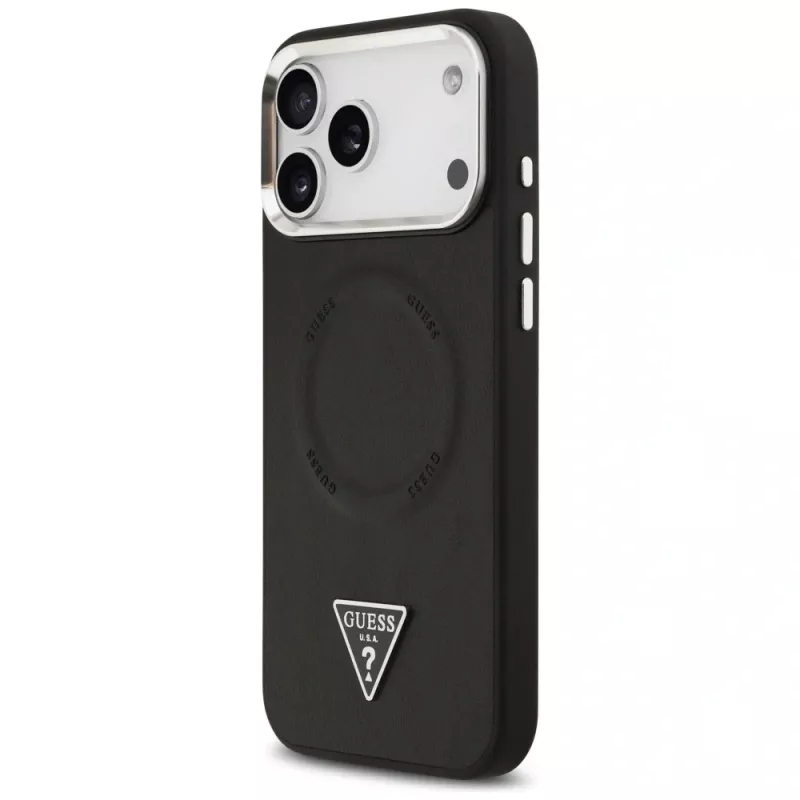 Guess Triangle Logo MagSafe-hoesje voor Apple iPhone 17 Pro (zwart)