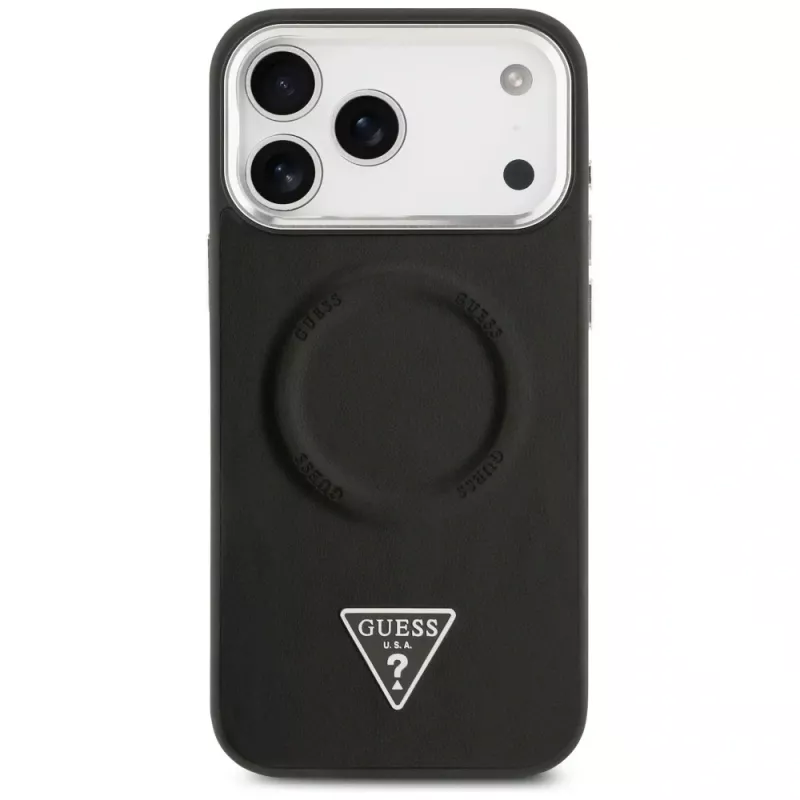 Guess Triangle Logo MagSafe-hoesje voor Apple iPhone 17 Pro (zwart)