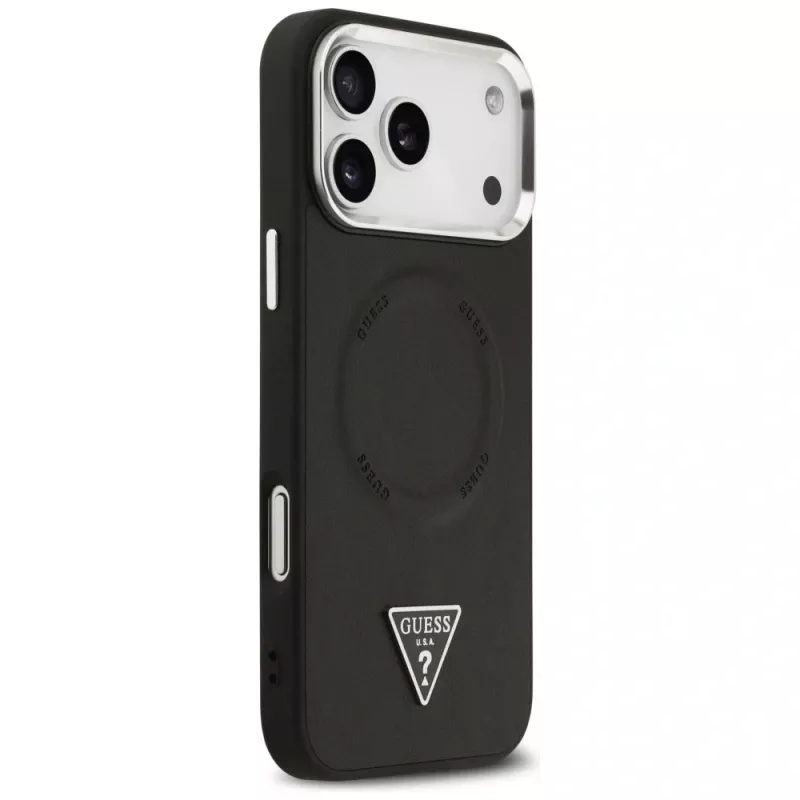 Guess Triangle Logo MagSafe-hoesje voor Apple iPhone 17 Pro (zwart)