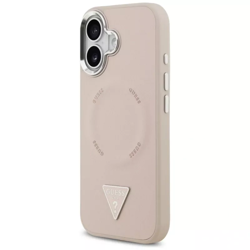 Guess Triangle Logo MagSafe-hoesje voor iPhone 17 (roze)