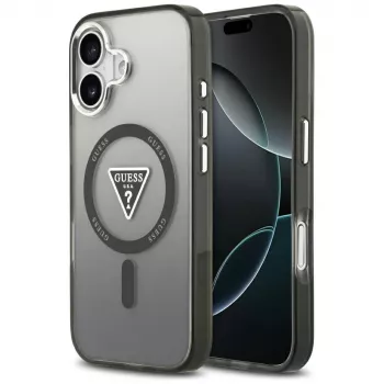 Guess IML Gradient Triangle Logo MagSafe-hoesje voor iPhone 17 zwart