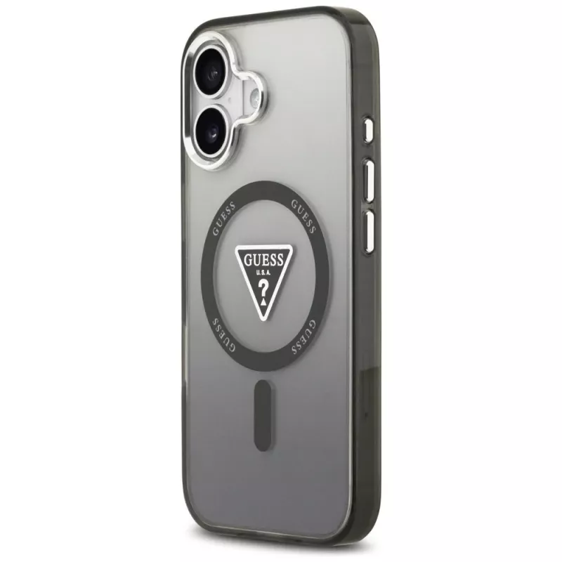 Guess IML Gradient Triangle Logo MagSafe-hoesje voor iPhone 17 zwart