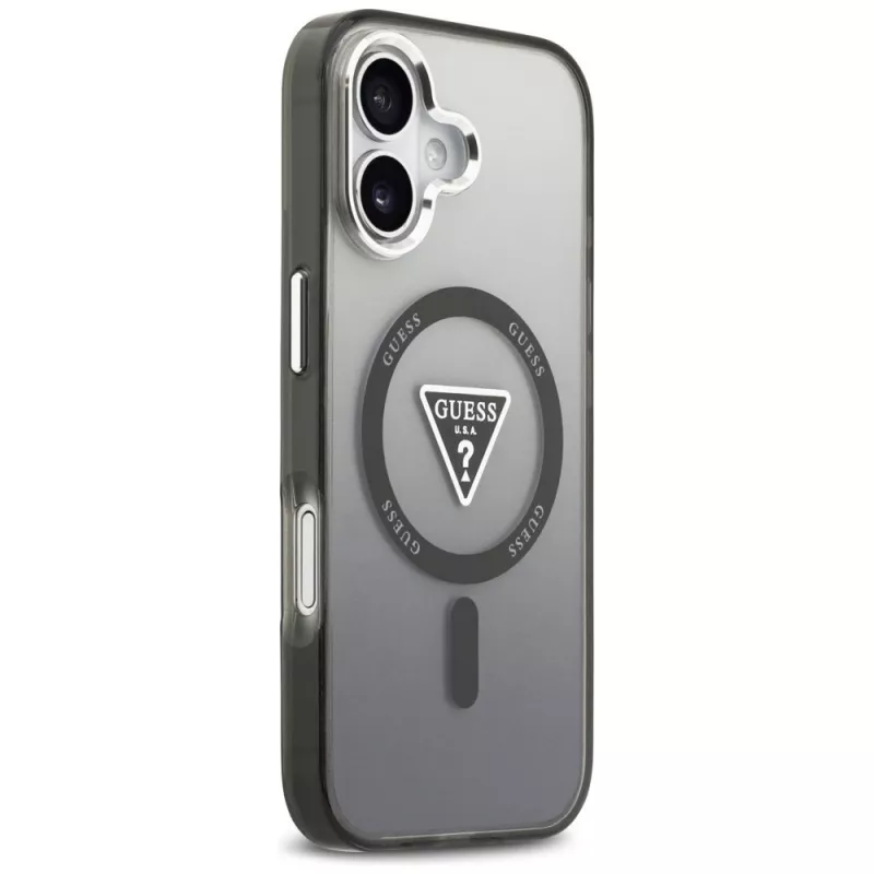 Guess IML Gradient Triangle Logo MagSafe-hoesje voor iPhone 17 zwart
