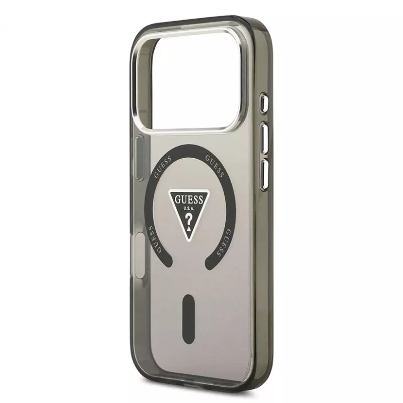 Guess IML Gradient Triangle Logo MagSafe-hoesje voor iPhone 17 Pro zwart