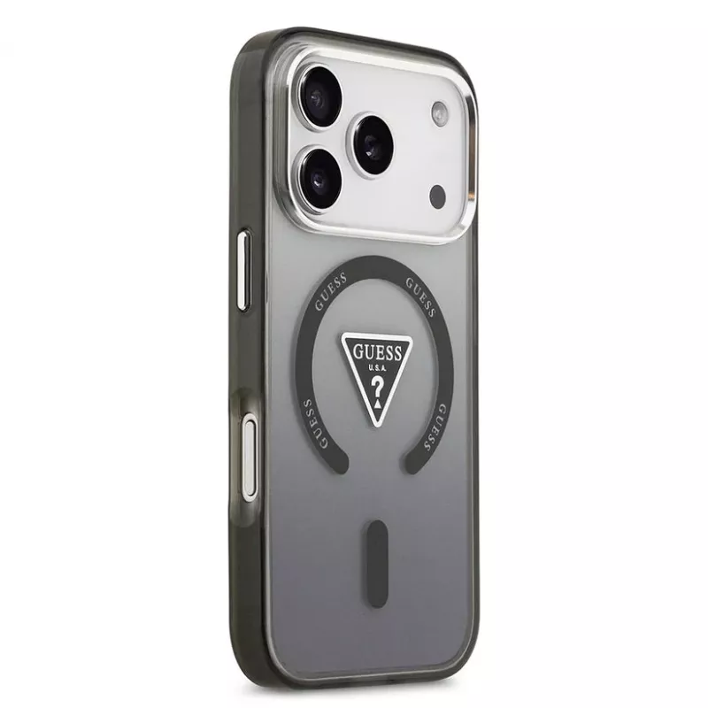 Guess IML Gradient Triangle Logo MagSafe-hoesje voor iPhone 17 Pro zwart