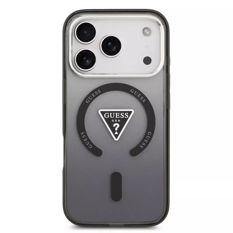 Guess IML Gradient Triangle Logo MagSafe-hoesje voor iPhone 17 Pro zwart